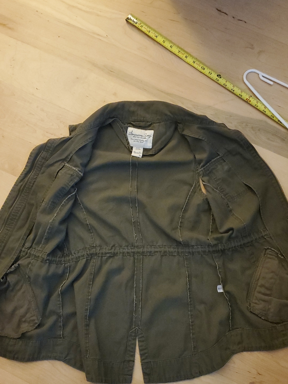 American Rag Olive Utility Sleeveless Jacket Fall Fashion - Picture 9 of 10